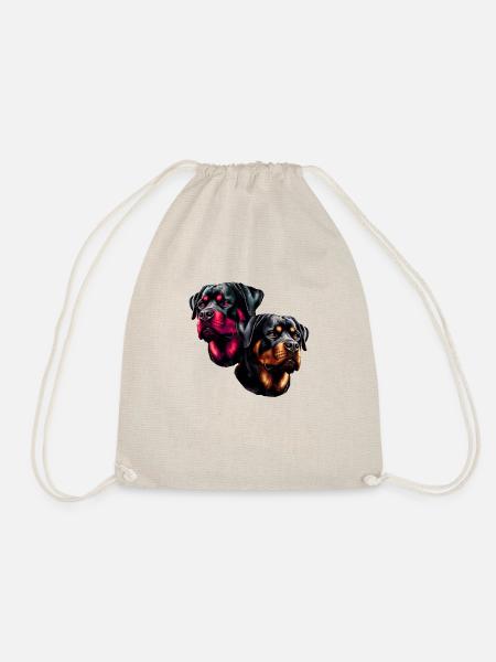 Rottweiler ,Hunde, Hundekopf, Wachhund, Rassehund, - Turnbeutel - Natur