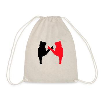 2 Cats Heavy Metal Hand Gesture Music Pet Team - Drawstring Bag - nature - Front