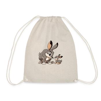 Hase mit jungem Grauen - Turnbeutel - Natur - Vorne