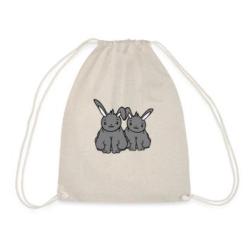 2 Bunnies Fat Friends Team Crew Overweight Fat - Drawstring Bag - nature - Front