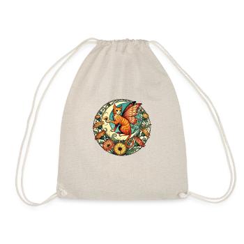 Ginger Cat Fairy Illustration - Drawstring Bag - nature - Front