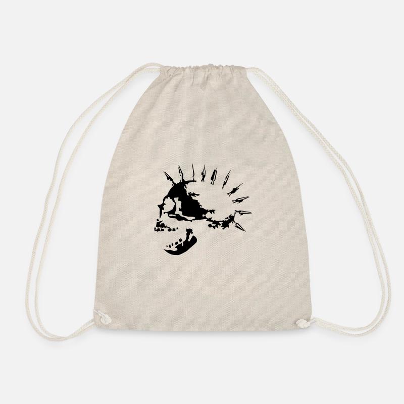 spike_skull_c_1c - Drawstring Bag - nature