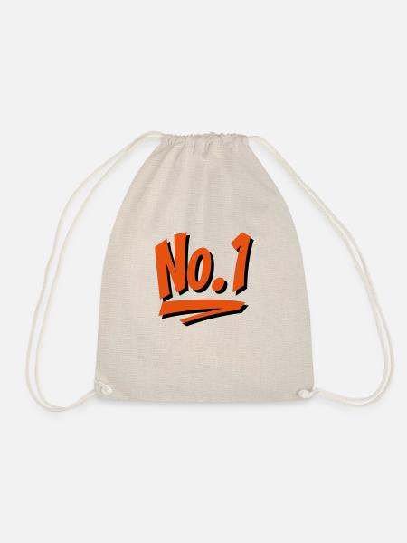 Number 1 - Drawstring Bag - nature
