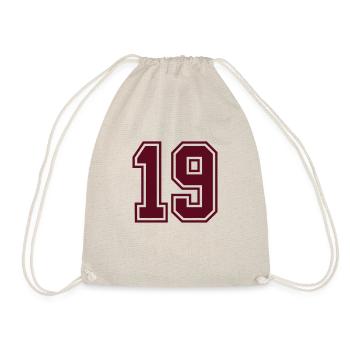 19 sports jersey football number mono - Turnbeutel - Natur - Vorne