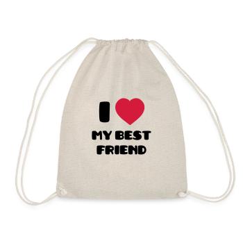 I Love my best friend - Drawstring Bag - nature - Front