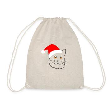 Justus chat chapeau de Noël cadeau chats - Sac de sport léger - nature - Devant
