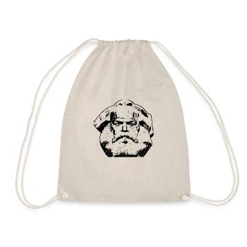 Marx head black - Drawstring Bag - nature - Front