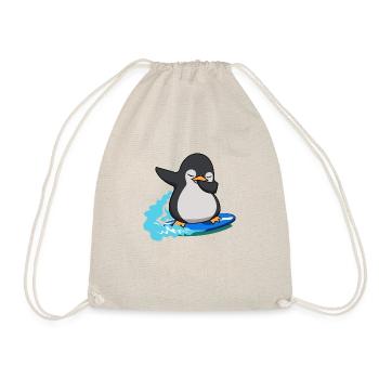 dab dabbing pinguin surfen confetti graphic anzug - Turnbeutel - Natur - Vorne