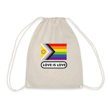 Pride Intersex Inclusive Flagge Liebe ist Liebe - Turnbeutel - Natur - Vorne