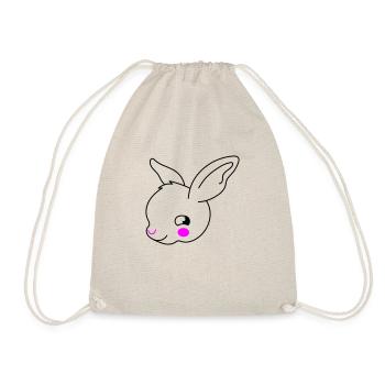 Oreilles de visage de lapin de deux couleurs - Sac de sport léger - nature - Devant