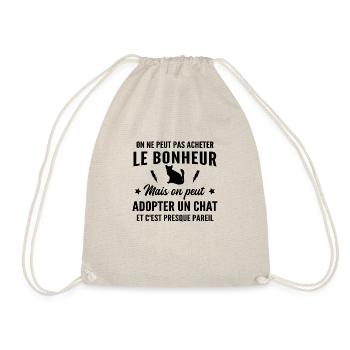 bonheur - adopter un chat / cadeau humour chat - Sac de sport léger - nature - Devant