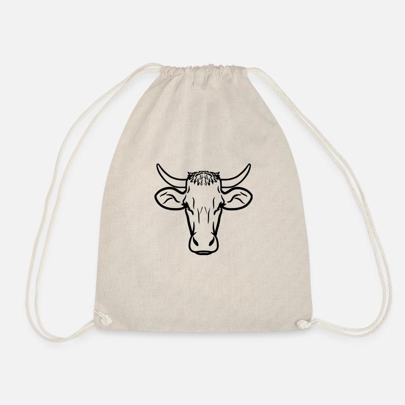 Cow black - Drawstring Bag - nature