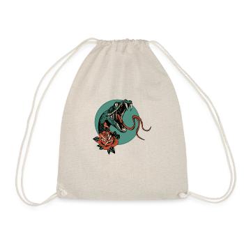 serpent rose fleur vipere cobra langue 403 A - Sac de sport léger - nature - Devant