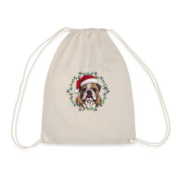 Christmas Bulldog - Drawstring Bag - nature - Front