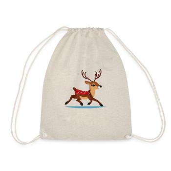 Rentier Weihnachten - Turnbeutel - Natur - Vorne