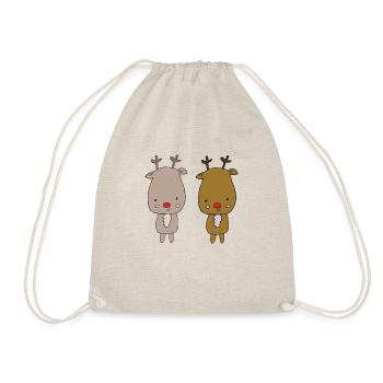 Moose Friends - Drawstring Bag - nature - Front