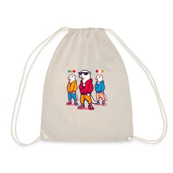 Colorful otter characters in hoodies - Drawstring Bag - nature - Front