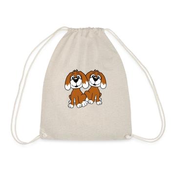 2 chiens équipe assis deux amis équipage heureux - Sac de sport léger - nature - Devant