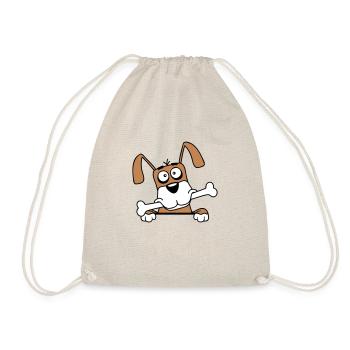 Funny Dog Big Bone Mouth Mouth Hunger Cool - Drawstring Bag - nature - Front