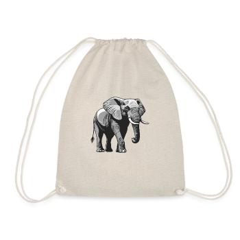 grauer Elefant - Turnbeutel - Natur - Vorne