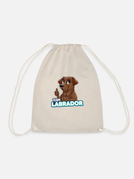 TEAM Labrador - Schokolade - Turnbeutel - Natur