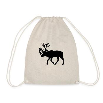 caribou - rentier - ren - weihnachten - Turnbeutel - Natur - Vorne