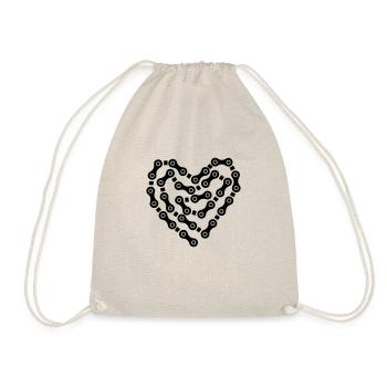 Radkette heart - Drawstring Bag - nature - Front