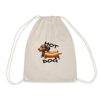 Dackel Hot Dog Hunde Haustier - Turnbeutel - Natur - Vorne
