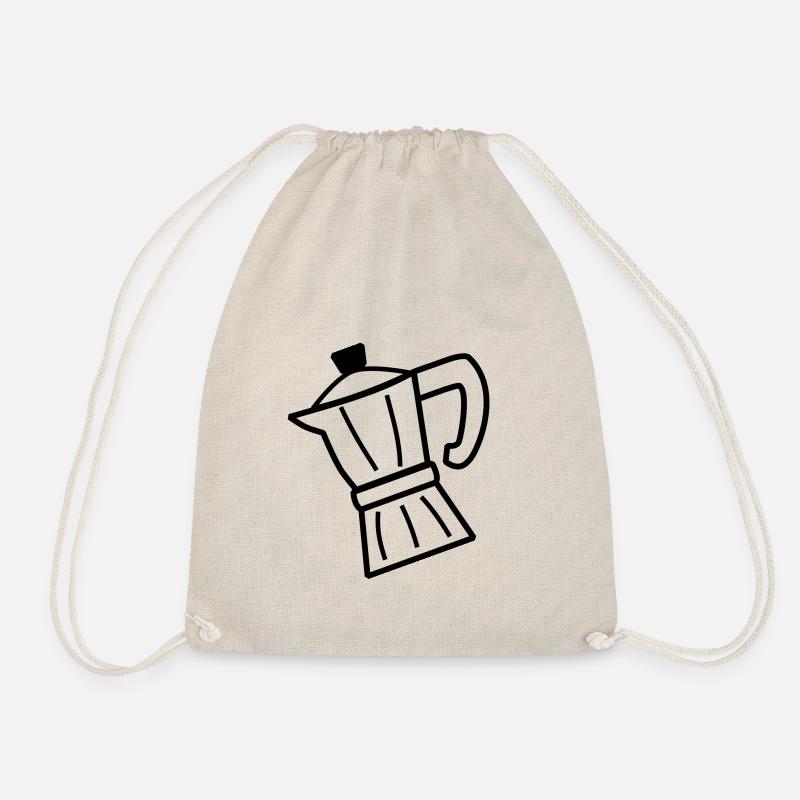 Espressokocher - Kaffee - schwarz-weiß - Turnbeutel - Natur
