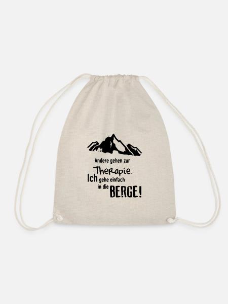 Berge als Therapie - Motiv schwarz - Turnbeutel - Natur