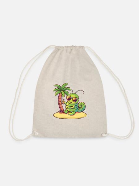Wurm Sommer Strand Urlaub - Turnbeutel - Natur