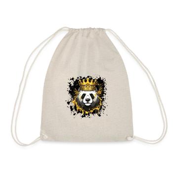 Panda Head Portrait Crown - Drawstring Bag - nature - Front
