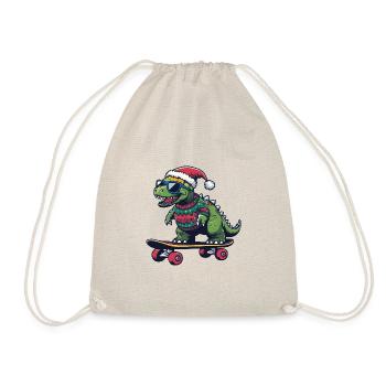 Dinosaurier stegosaurus Weihnachten Lustig - Turnbeutel - Natur - Vorne