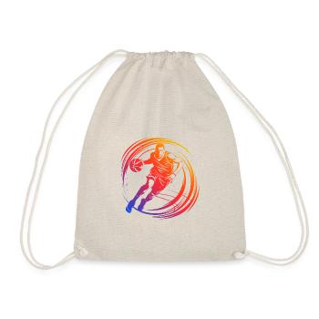 Basketball Player Silhouette Colorful - Drawstring Bag - nature - Front