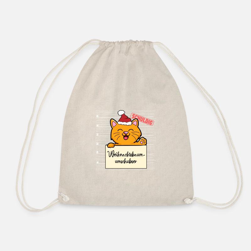 Weihnachtsbaum Umschubser Katze - Turnbeutel - Natur