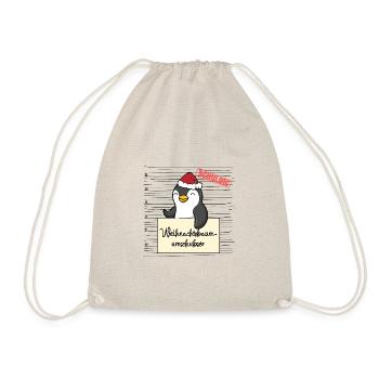 Weihnachtsbaum Umschubser Pinguin - Turnbeutel - Natur - Vorne