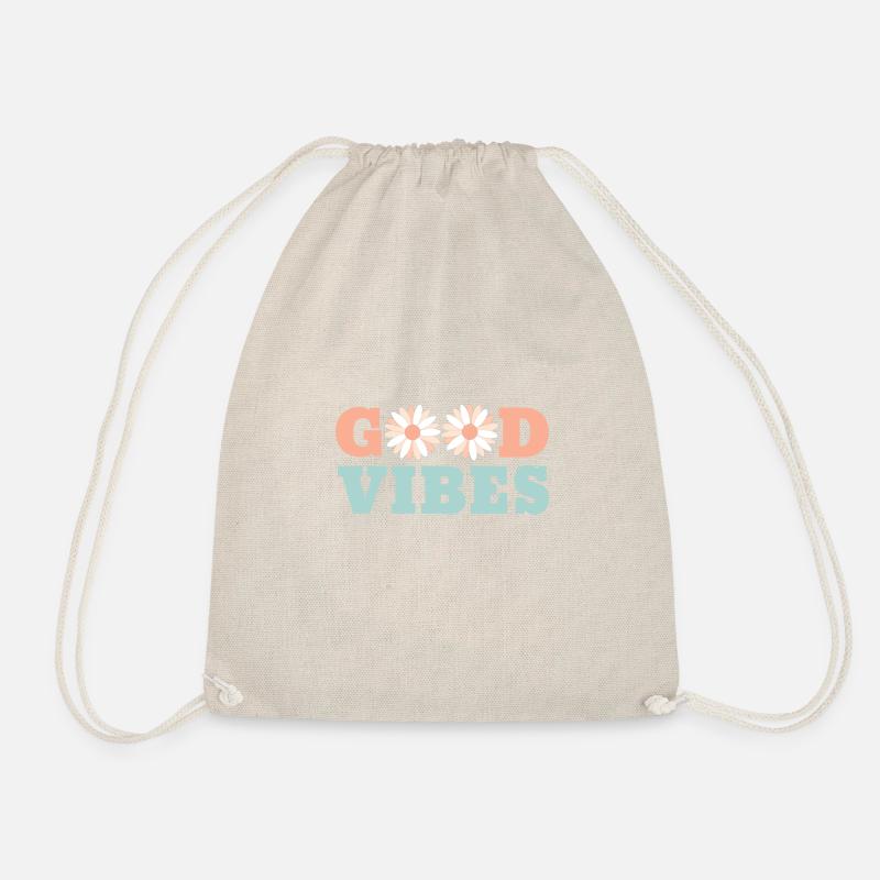 GOOD VIBES - Drawstring Bag - nature
