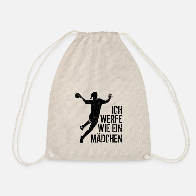 Ich werfe wie ein Mädchen - Handball Girl - Turnbeutel - Natur