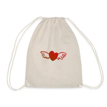 Coeur avec ailes - Sac de sport léger - nature - Devant