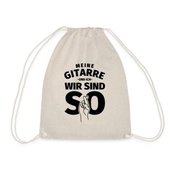 Gitarre Geschenk Gitarren - Turnbeutel - Natur - Vorne