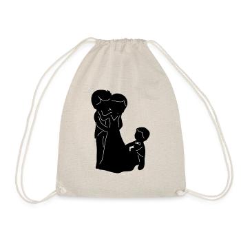 Bridal couple with child Boy - Drawstring Bag - nature - Front