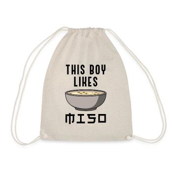 Boy Likes Miso Soup Japanese Food Culture Ramen - Drawstring Bag - nature - Front