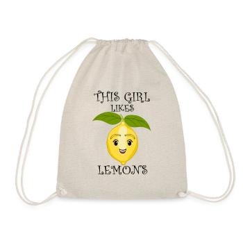 Girl Likes Lemons Citrus Fruits Lemon Juice - Drawstring Bag - nature - Front