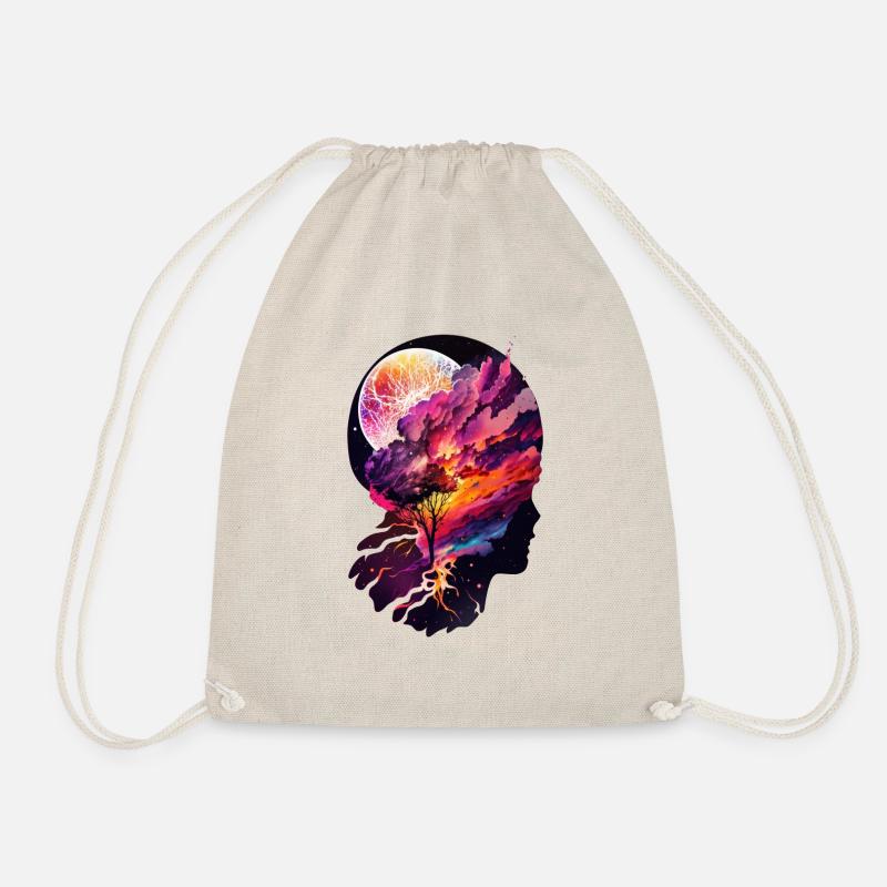 Brain is a sunset of Ideas - Drawstring Bag - nature