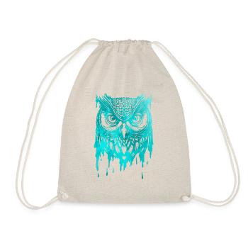 Cute Artsy Owl Wildlife Colorful Birds Nature - Drawstring Bag - nature - Front