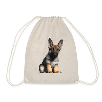 Dog Owner German Shepherd Puppy - Drawstring Bag - nature - Front