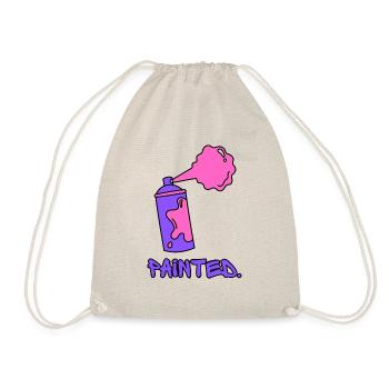 Painted - Purple/Pink - Drawstring Bag - nature - Front