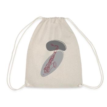 « Saxophone », Boho Line Art Design, série « Music » - Sac de sport léger - nature - Devant