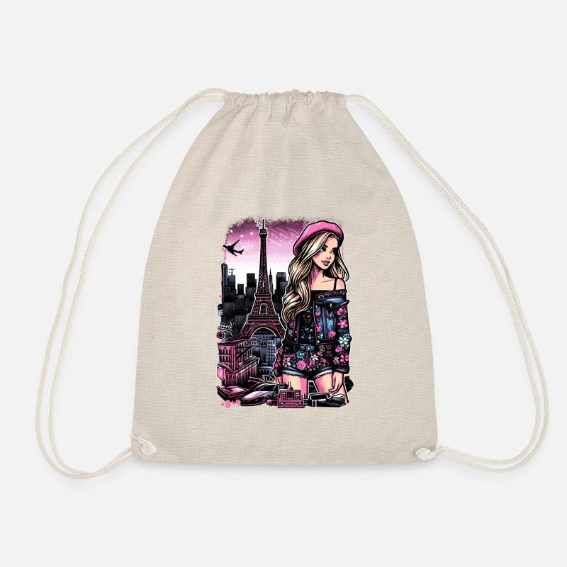 Paris Fashion Flair – Eiffelturm Chic - Turnbeutel - Natur