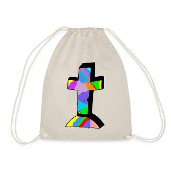 croix colorée colorée Croix Jésus Dieu - Sac de sport léger - nature - Devant
